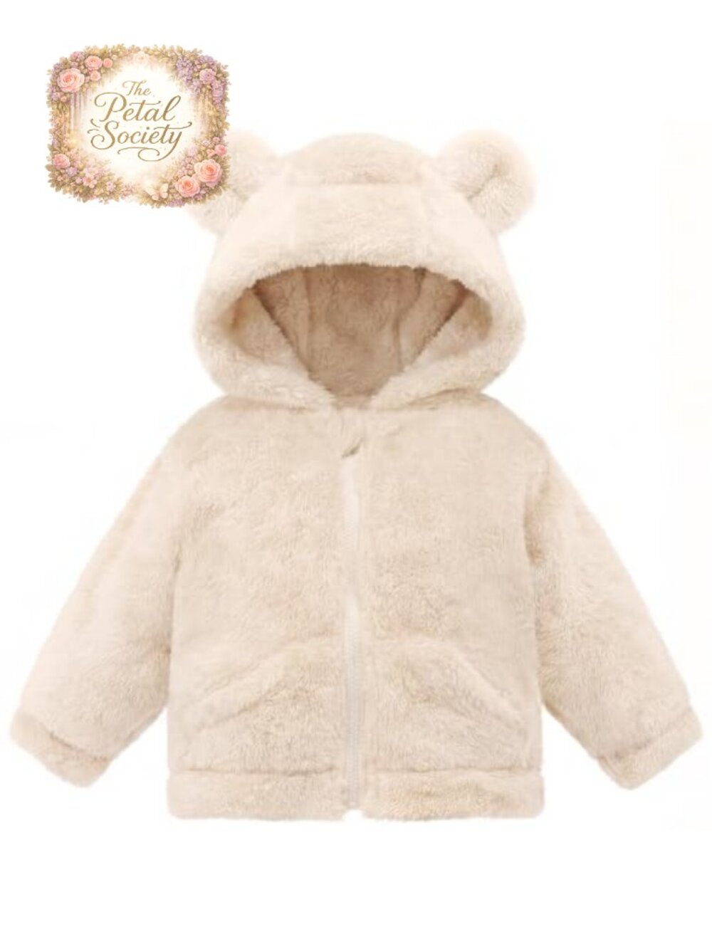 Toddler Sherpa Fleece Hooded Jacket Bear Ear Zipper